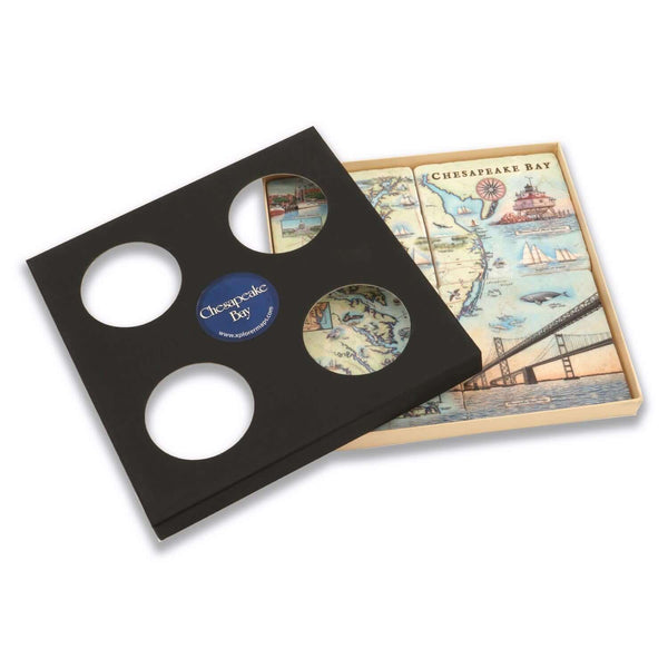 Chesapeake Bay Natural Stone Coasters - Set of 4