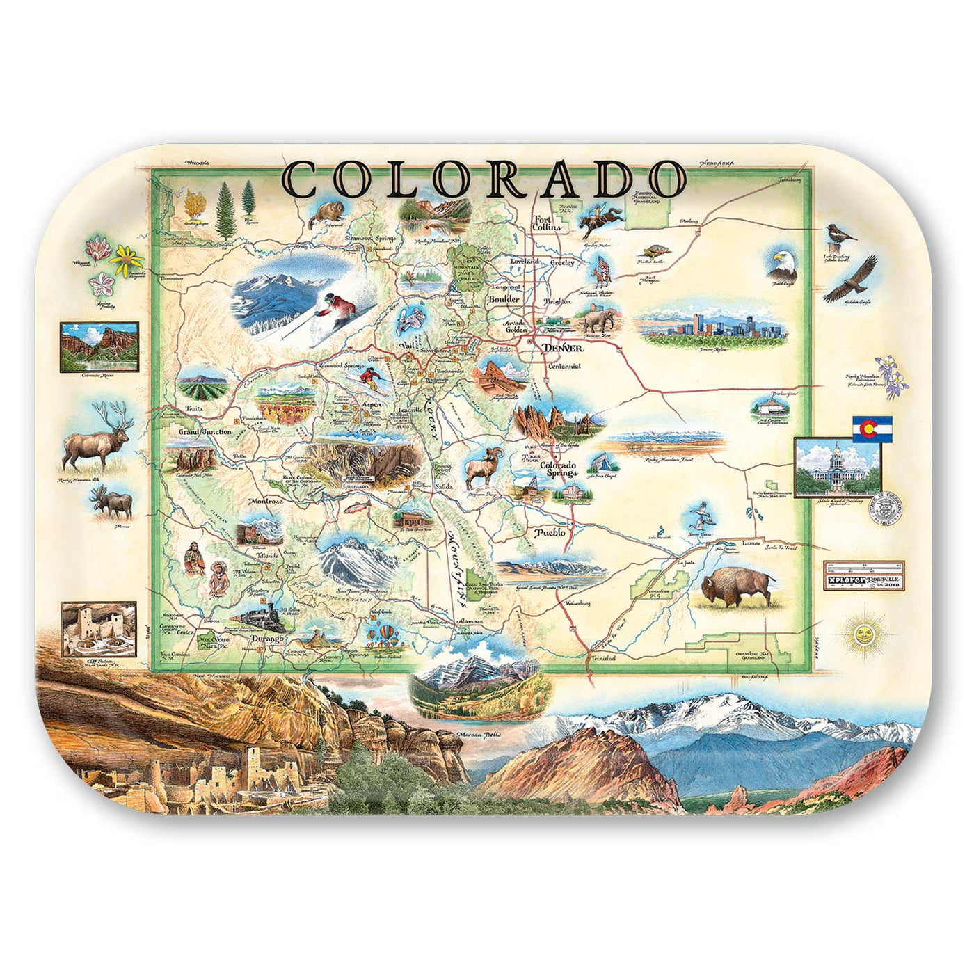 Colorado Map Serving Trays - Xplorer Maps