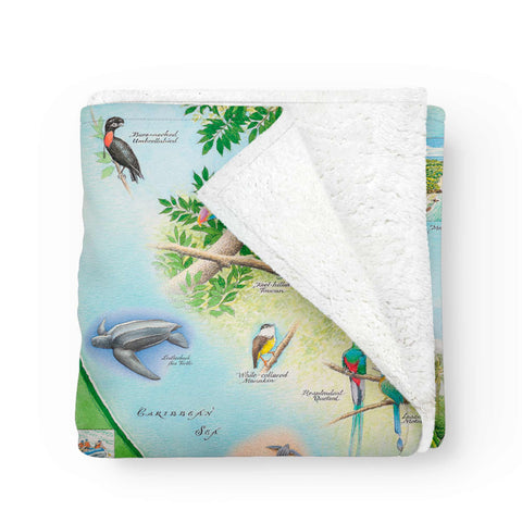 Costa Rica Map Fleece Blanket