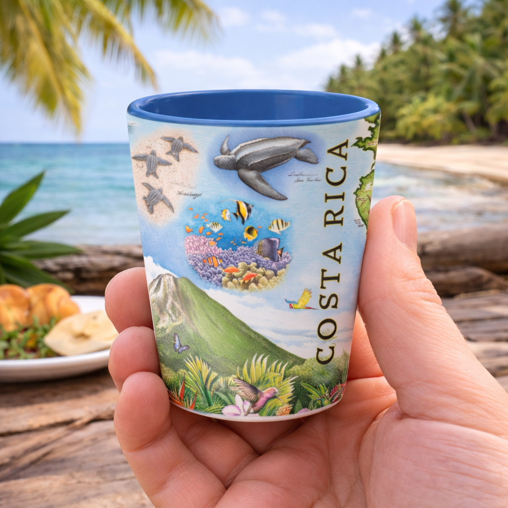 Costa Rica Map Ceramic Shot Glass