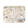 Medium Denali serving tray map of Denali National Park and Preserve with illustrations on a beige background