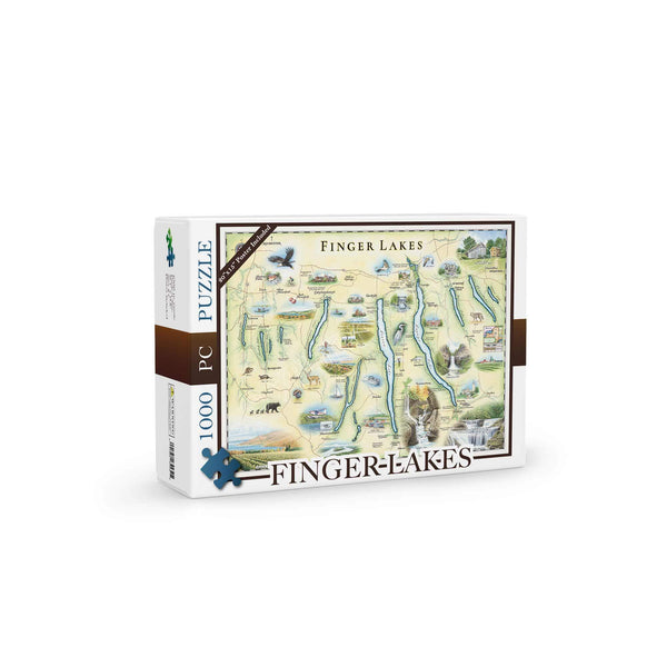  Immerse yourself in the beauty of the Finger Lakes with this captivating 1000-piece puzzle. Featuring a stunning depiction of the region's scenic landscapes and iconic attractions, it's the perfect way to unwind while enjoying the charm of New York's lakeside adventures and vineyards.