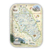 Medium Serving Tray 
Map of Glacier National Park with illustrations on a decorative plate.