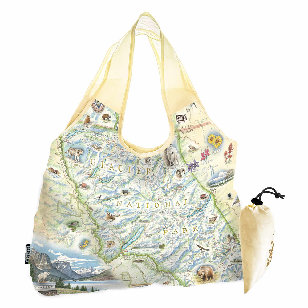 Glacier National Park Map Pouch Totes