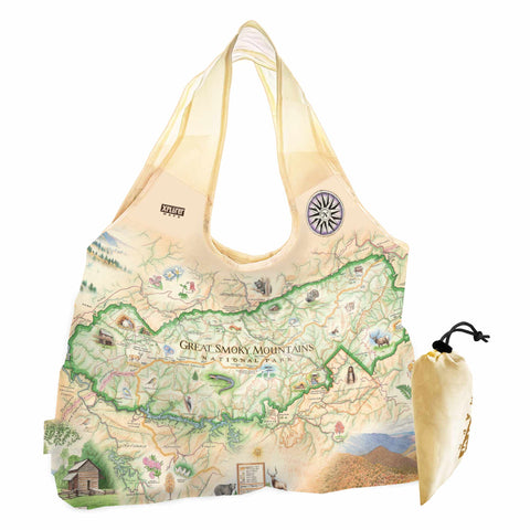 Great Smoky Mountains National Park Map Pouch Tote Bag