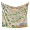 Blanket with map of Great Smokies National Park. Stunning map with full color and all the details.