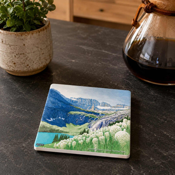 Glacier National Park Map Ceramic Coasters