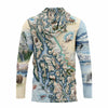 Alaska Inside Passage Sun Shirt Hoodie with a detailed map design on a white background