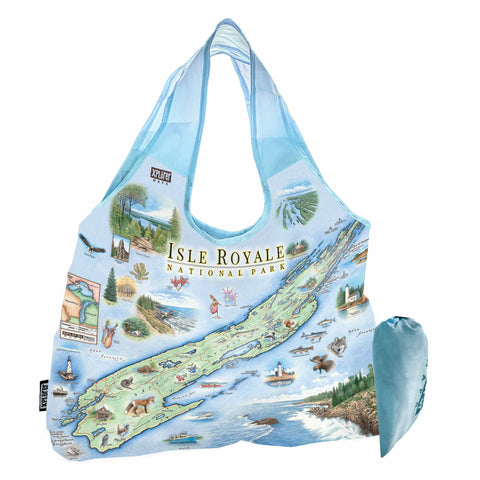 Isle Royale National Park Map Pouch Tote Bag