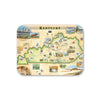 Medium Serving Tray Map of Kentucky with various attractions and landmarks on a white background