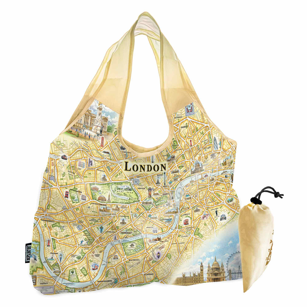 London Map Pouch Tote Bag