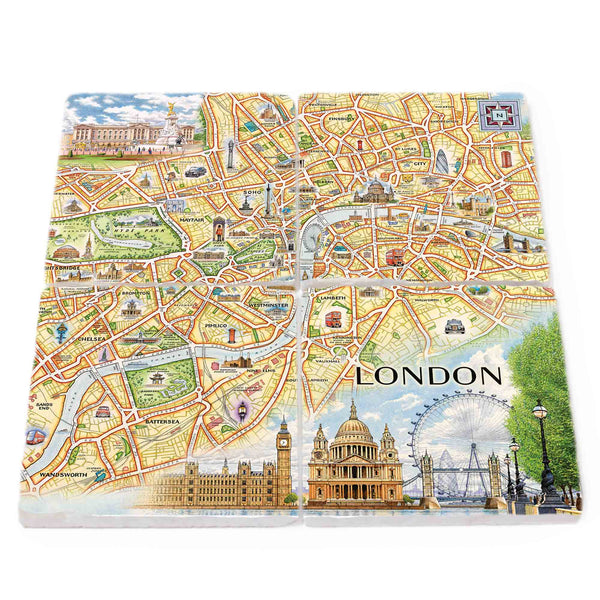 London Natural Stone Coasters - Set of 4