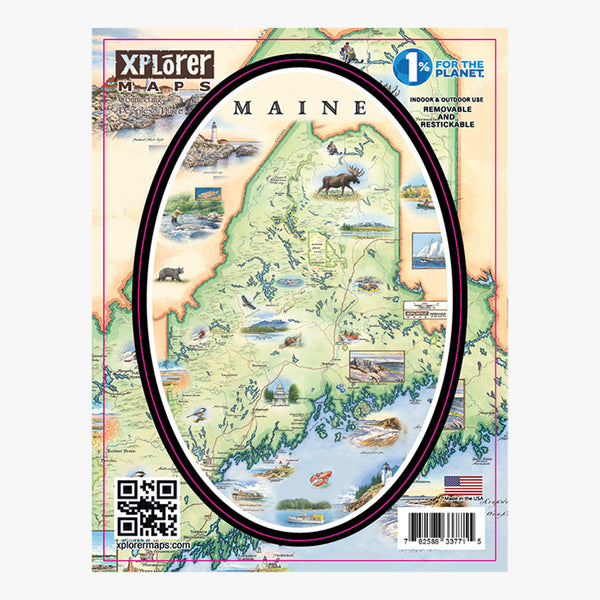 Maine map sticker