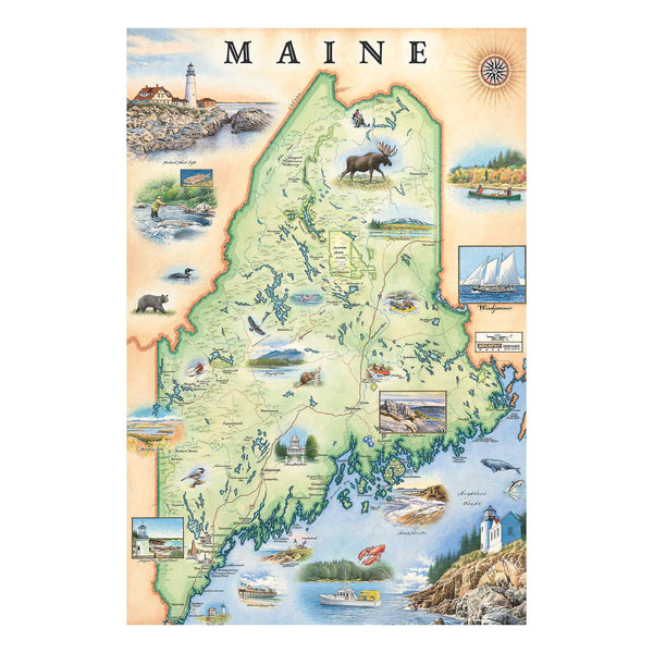 Maine State Map Wood Sign