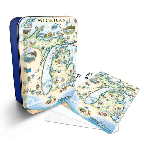 Michigan State Map Playing Cards