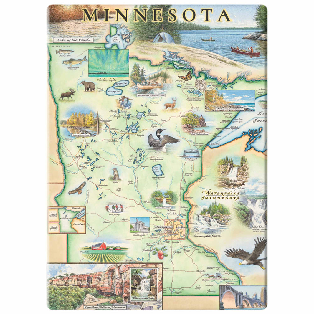 Minnesota State Map Magnets - Xplorer Maps