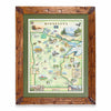 Map of Minnesota in a pine frame and green mat on a white background