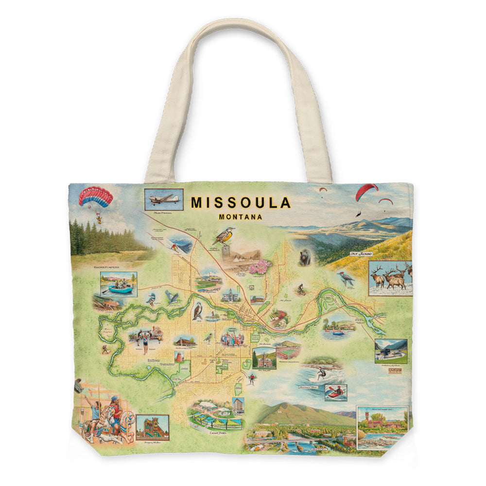 Missoula Map Canvas Tote Bag