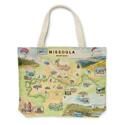 Missoula Map Canvas Tote Bag
