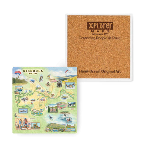 Missoula Map Ceramic Coasters