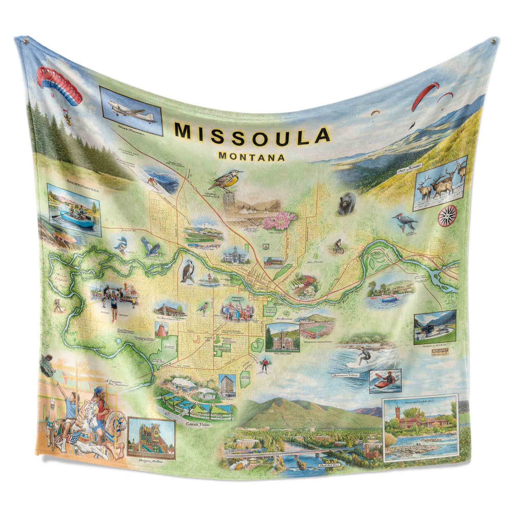 Missoula Map Fleece Blanket