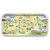 Small Serving Tray  map of Missoula, Montana with various activities and landmarks.