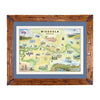 Missoula framed map with blue mat on a white background