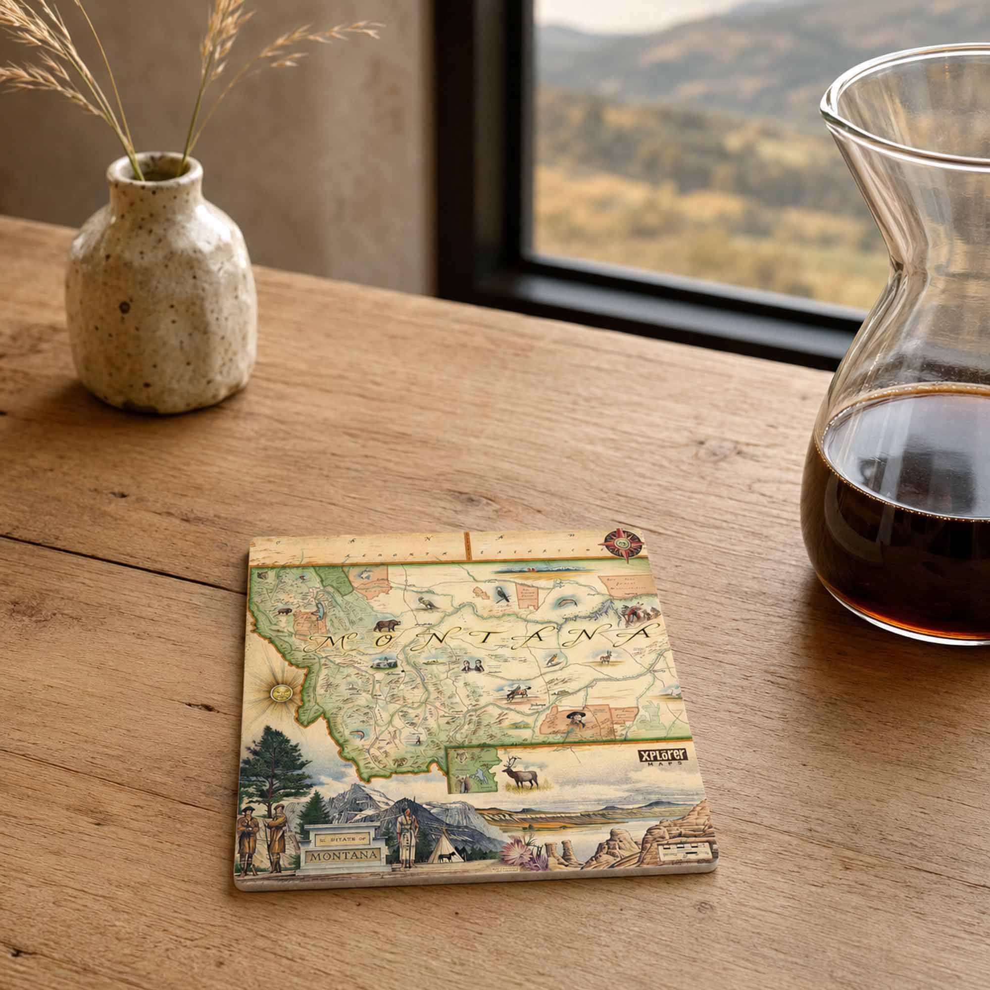 Montana Map Ceramic Coasters