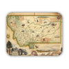 Medium Serving Tray Map of Montana with vintage design on a white background