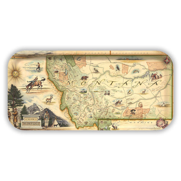 Small Serving Tray map of Montana on a product packaging