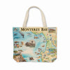 Monterey Bay canvas tote bag on white background