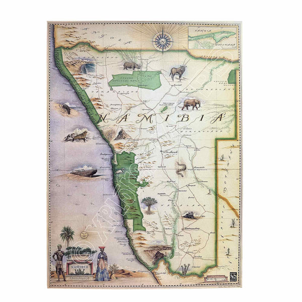 Namibia Hand-Drawn Map