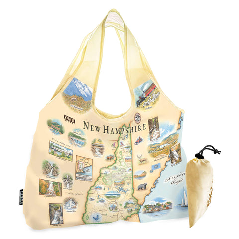 New Hampshire Map Pouch Tote Bag