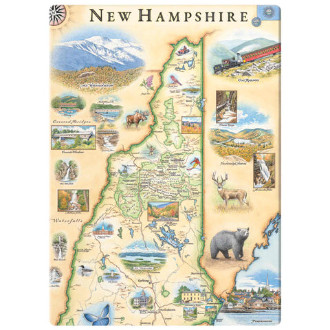 New Hampshire State Map Magnets