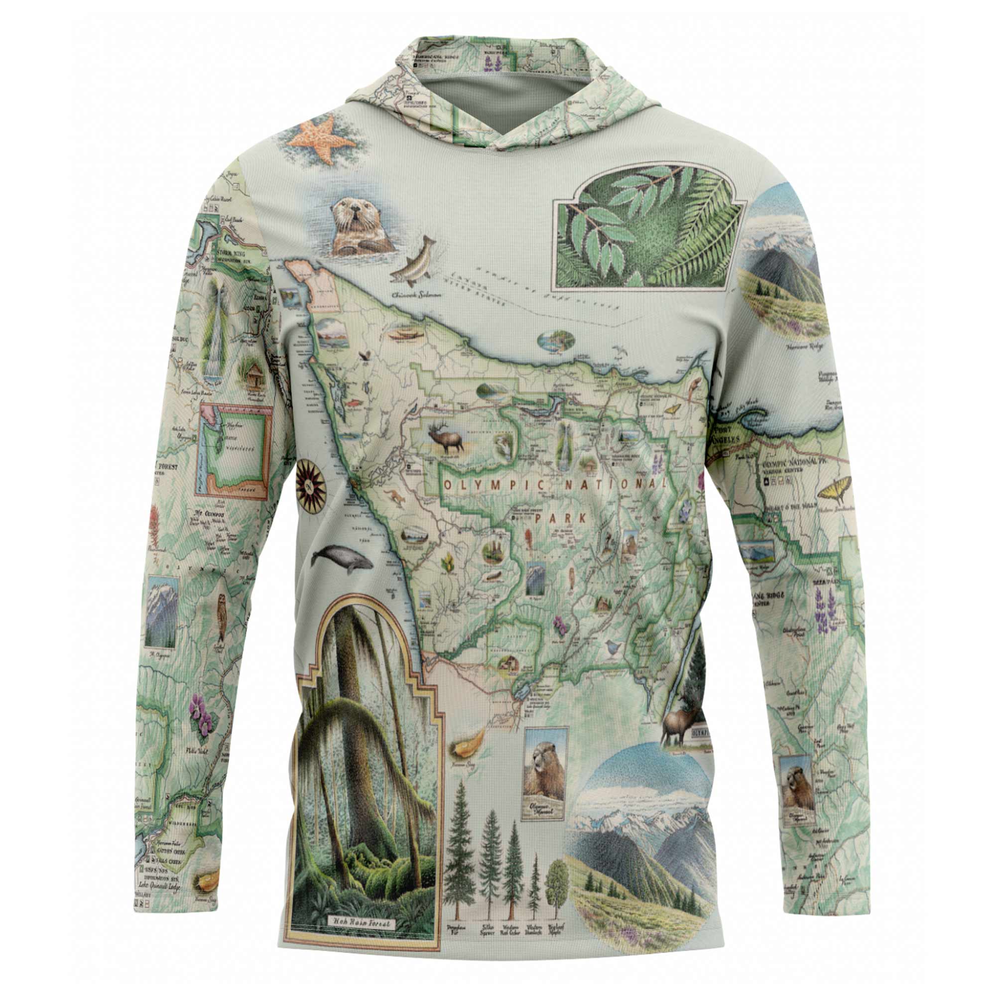 Olympic national Park sunshirt hoodie on a white background 