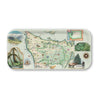 Small Olympic Map-themed decorative serving tray with illustrations on a white background