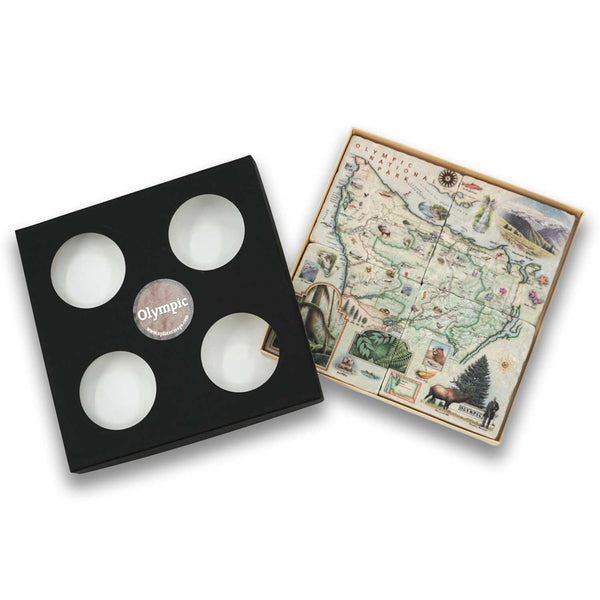 Olympic National Park Natural Stone Coasters - Set of 4