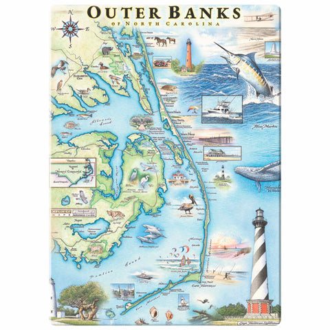Outer Banks Map Magnet