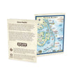 Outer Banks blank notecard open, showcasing intricate hand-drawn map artwork by Xplorer Maps artist Chris Robitaille