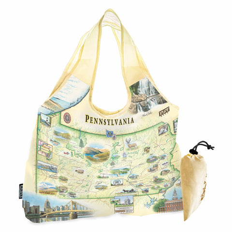 Pennsylvania Map Pouch Tote Bag