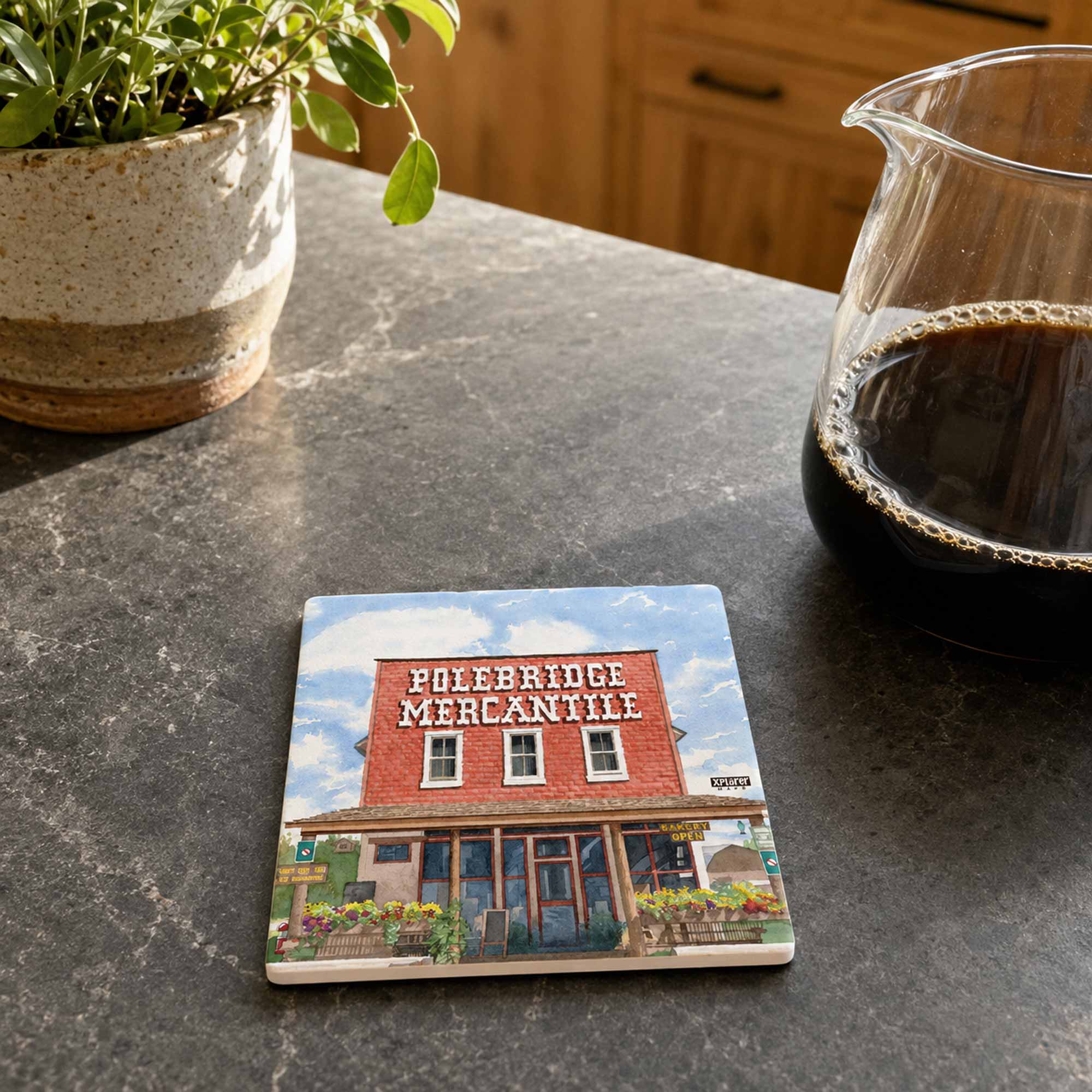 Glacier National Park Map Ceramic Coasters