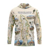 Sun shirt hoodie with Red Rock Canyon National Conservation Area map design on a white background