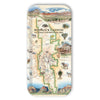 Small Serving Tray Map of Red Rock Canyon National Conservation Area on a phone case with scenic illustrations.