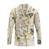 Sun shirt hoodie with map design on a white background