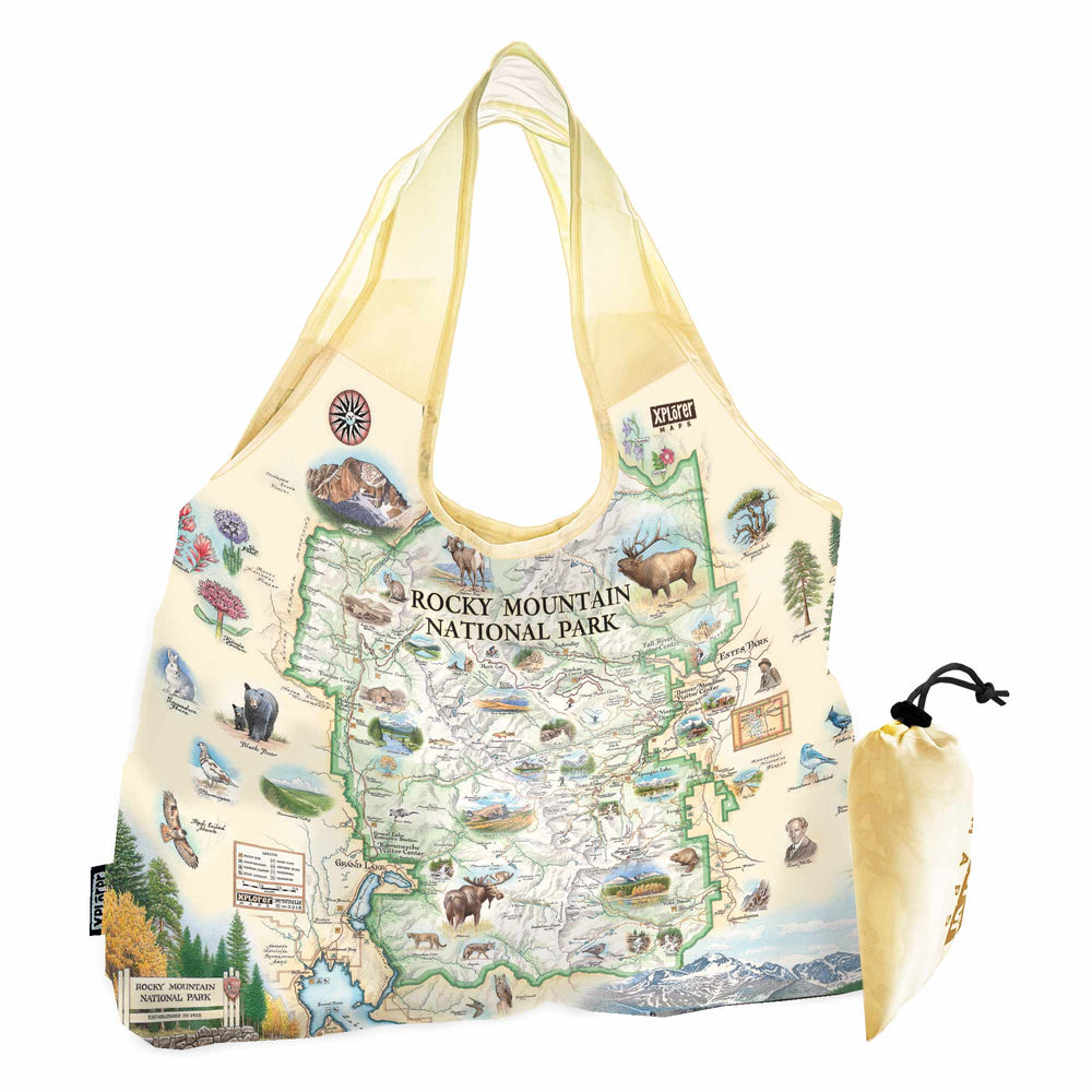 Rocky Mountain National Park Map Pouch Tote Bag