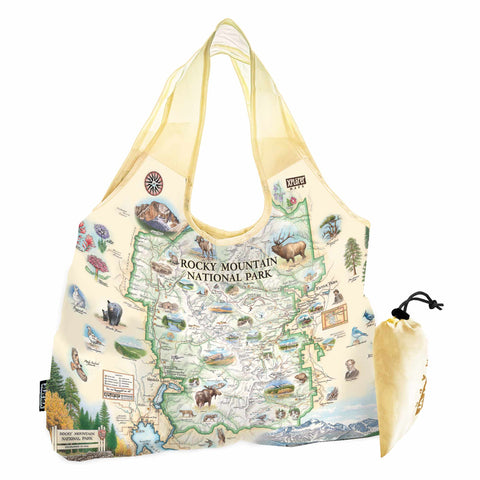 Rocky Mountain National Park Map Pouch Tote Bag