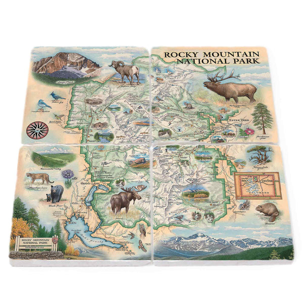 Rocky Mountain National Park Natural Stone Coasters - Set of 4
