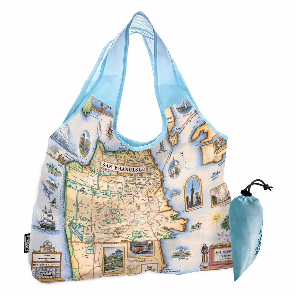 San Francisco Bay Map Pouch Tote Bag