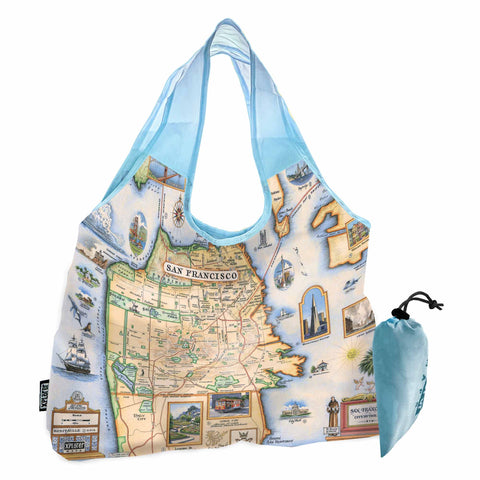San Francisco Bay Map Pouch Tote Bag