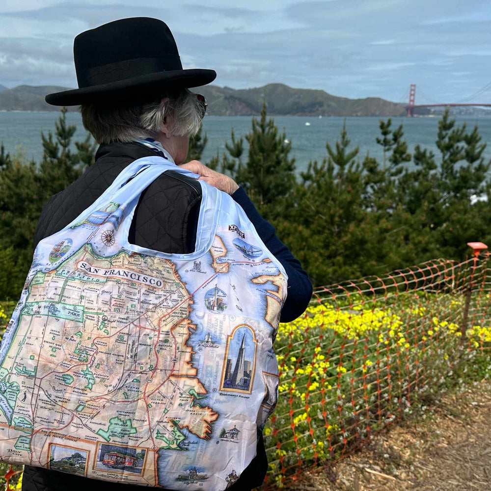 San Francisco Bay Map Pouch Tote Bag